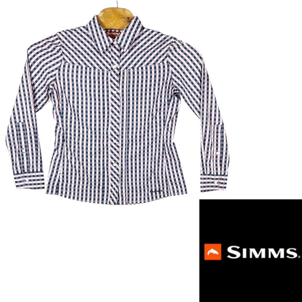 Simms Fishing Button Front Shirt Womens Medium Gorpcore Camping Outdoors Boating
